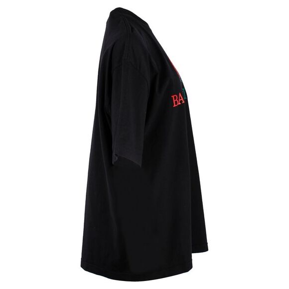 Balenciaga Rainbow Logo T-shirt in Black Cotton - Picture 2 of 6